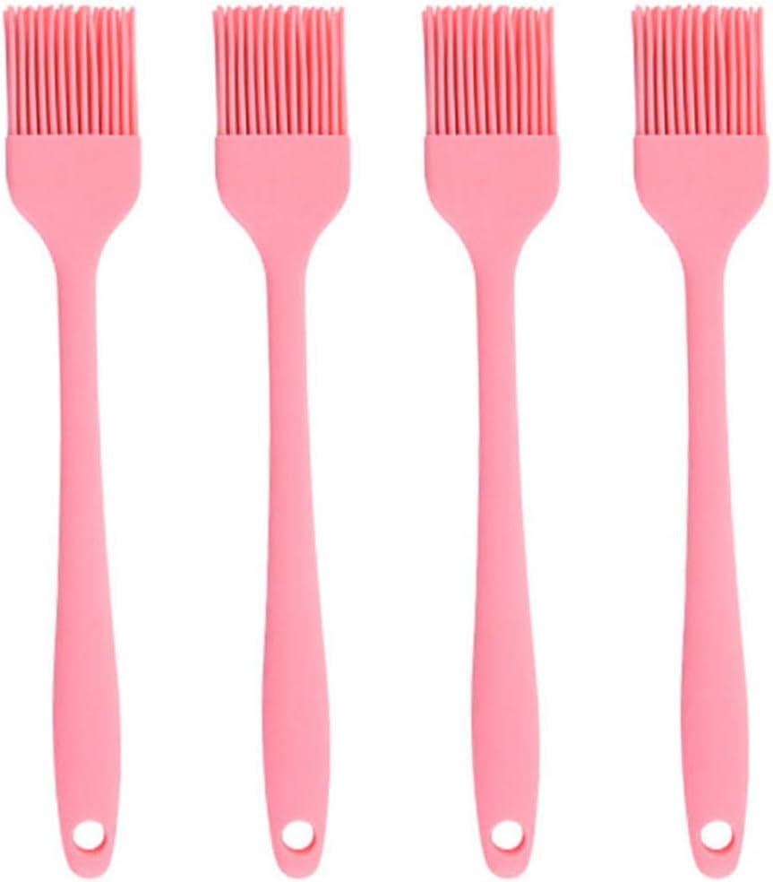Silicone brush, Oil Brush for BBQ Kitchen Cooking Baking and Grilling (7 PCS,Rose red) - Colors B