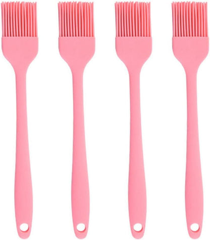 Silicone brush, Oil Brush for BBQ Kitchen Cooking Baking and Grilling (7 PCS,Rose red) - Colors B