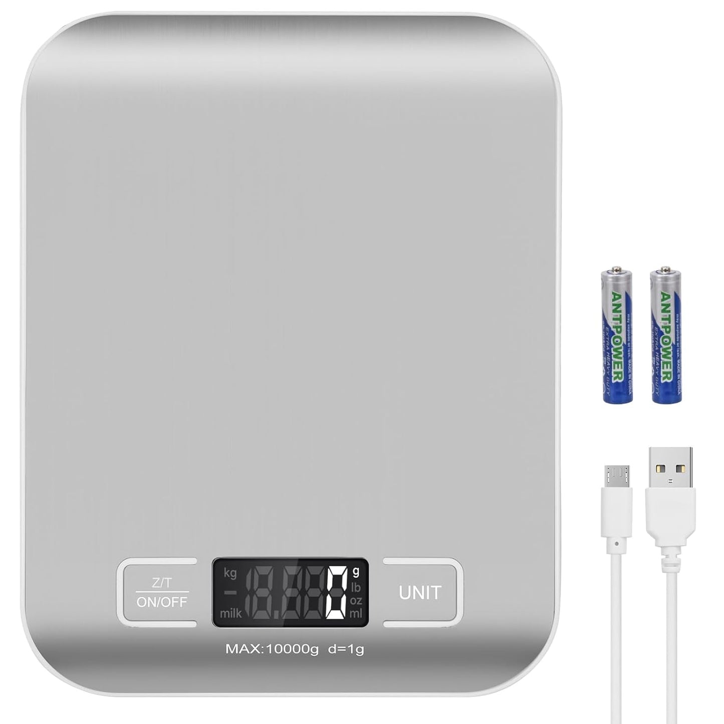 Kitchen Food Digital Scale Portable Postal Scale for Small Business Packages, Food, Handmade Goods, Liquids, with Large LCD Display High-Precision 1g Accuracy (Rose Gold Rechargeable(5kg/1g))