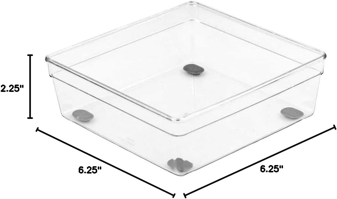 Glad Silverware & Utensil Drawer Organizer - Divided Clear Plastic Storage Tray with 5 Compartments for Kitchen Flatware and Cutlery - BPA Free, Food Safe, Non Slip, 11x13 inches