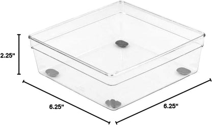 Glad Silverware & Utensil Drawer Organizer - Divided Clear Plastic Storage Tray with 5 Compartments for Kitchen Flatware and Cutlery - BPA Free, Food Safe, Non Slip, 11x13 inches