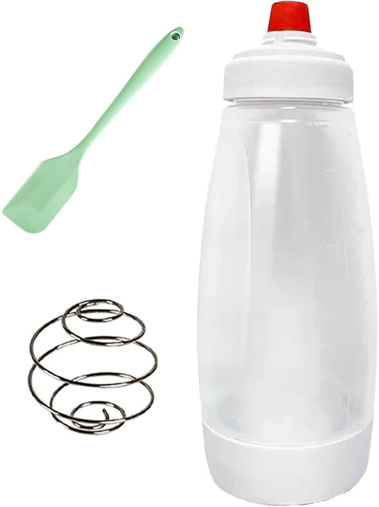 Pancake Batter Dispenser,Pancake Batter Dispenser Bottle with Whisk Ball and Stand Base, Batter Mixer and Dispenser for Pancakes, Crepes, Waffle,Kitchen Baking Tool One Pack