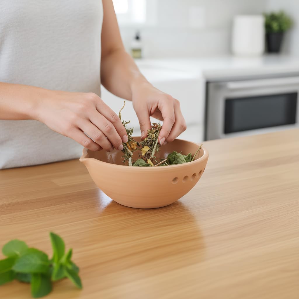 Garlic Grater Bowl 7-hole 2-in-1Kitchen Spanish Handheld Herb Stripper Ceramic Wasabi Cheese Spoon Ginger Spice Grinding Bowl Tool