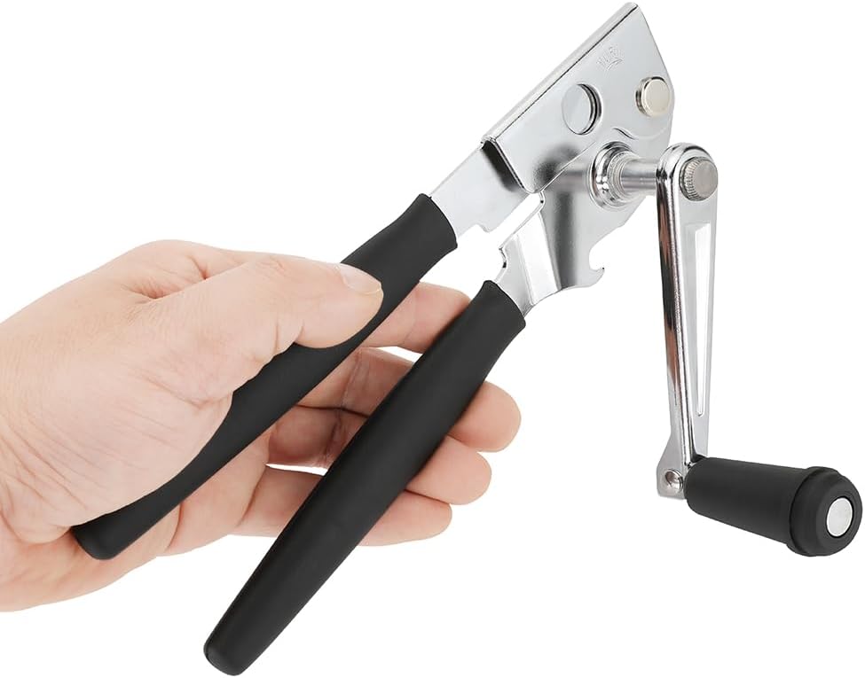 Manual Can Opener with Soft Handles,Commercial Can Openers Heavy Duty, Ergonomic Easy-Turn Crank for Seniors,Industrial Can Opener for Restaurant