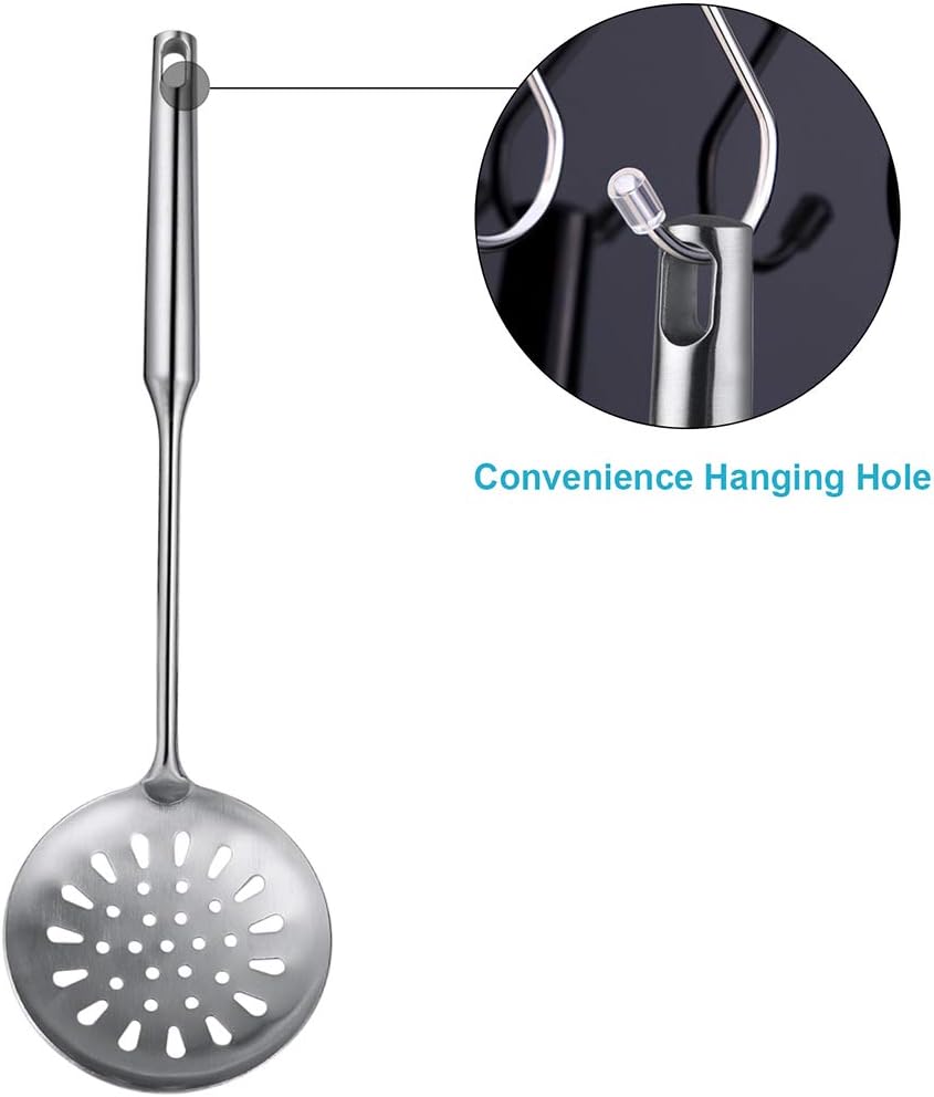 Spider Strainer Skimmer, Swify Stainless Steel Asian Strainer Ladle Frying Spoon with Handle for Kitchen Deep Fryer, Pasta, Spaghetti, Noodle, 5.5 Inch