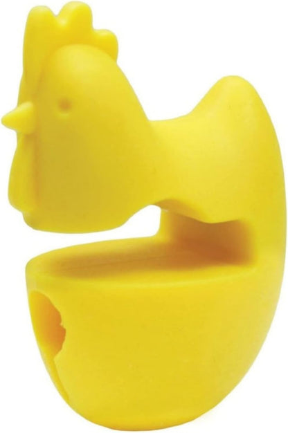 Fox Run Silicone Pot Clip Spoon Rest, Rooster and Pig, Set of 2, 2.75", Red and Pink