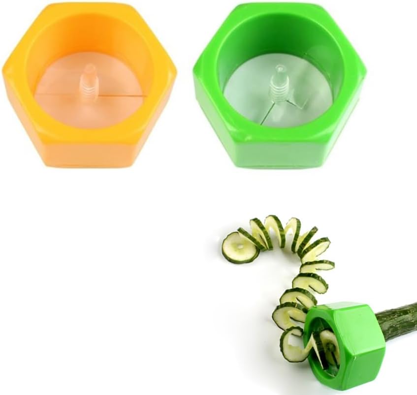 2 Pack Zucchini Spiralizer Slicer Cutter Zucchini Noodle Maker Portable Small Cucumber Spiral Slicer for Zucchini Spirals Veggie Pasta Spaghetti Cucumbers Vegetable Zucchinis Veggies