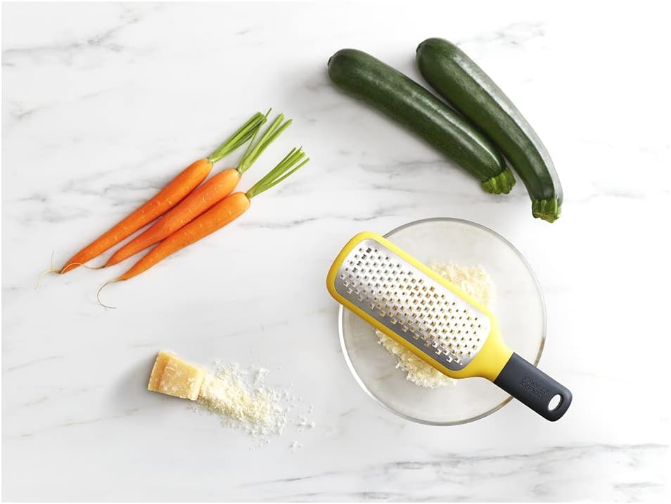 Joseph Joseph Fine Grater & Zester – Easy-Grip Handle with Sharp Stainless Steel Blades & Non-Slip Tip