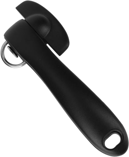 Safety Side Cut Can Opener, Smooth Edge Manual No Sharp Edges Cutting Can Opener Manual with Ergonomic Handle Home Kitchen Utensils Gadgets Practical Accessories Items for Canned Food (Black)