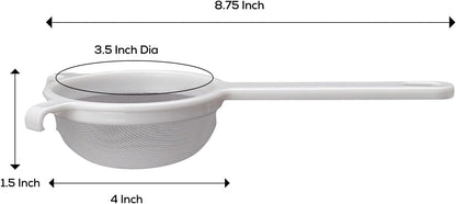 HIC Kitchen Double-Ear Fine Mesh Strainers, BPA Free, Set of 4 Sizes Includes 3, 4, 5.5, and 7-Inch Diameter