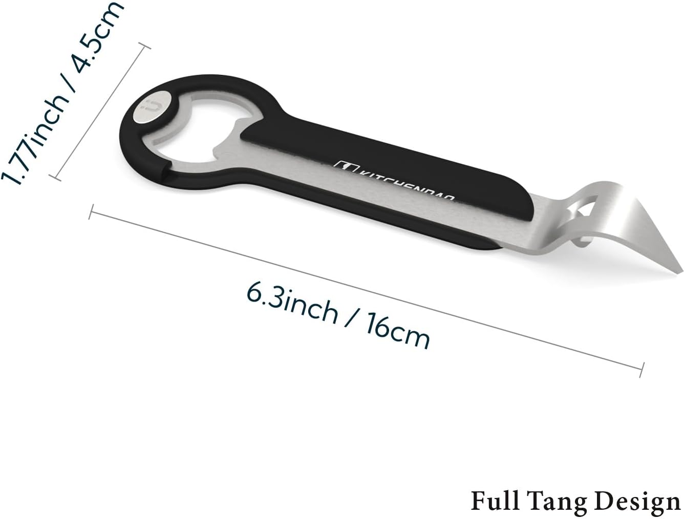 KITCHENDAO Magnetic Bottle and Can Opener for Refrigerator, Stainless Steel Manual Can Punch Opener for Liquid with Cap Catcher, Stick to Fridge for Easy Storage, Can Tapper Church Key with Magnet