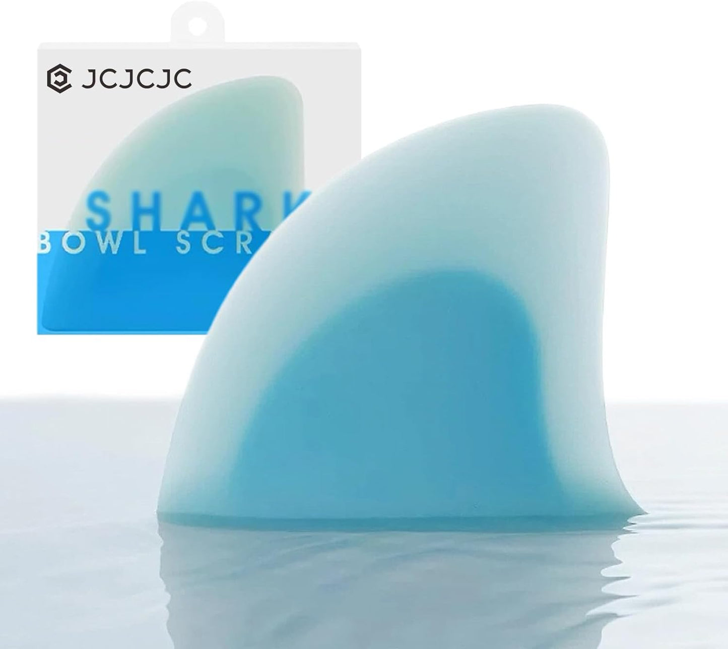 Silicone "Shark Fin" Bowl Scraper & Spatula, Design Award-winning Dough Scraper with Ergonomic Nonslip Handle and Curved Edge, Multifunction Tool for Baking, Cooking and Cleaning, 4.7*0.8*3.9in