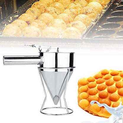 Stainless Steel Small Octopus Balls Making Funnel Cupcakes Baking Pancake Batter Dispenser with Rack Kitchen Utensils Funnel Tools Kitchen Gadgets