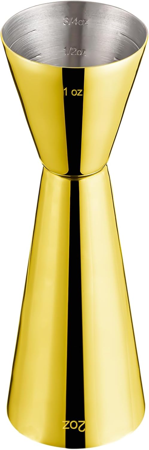 Briout Jigger for Bartending, Double Cocktail Jigger Japanese Premium 304 Stainless Steel Jigger 2 OZ 1 OZ with Measurements Inside