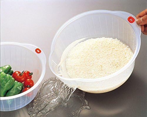 Inomata.0800 Japanese Vegetable Fruit Rice Acrylic Wash Bowl, 8-Inch, Clear