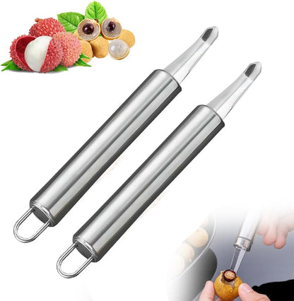 Stainless Steel Longan Corer, Household Handheld Fruit Core Pitter for Longan Lychee Cherry Jujube Seed Removal (3PCS)