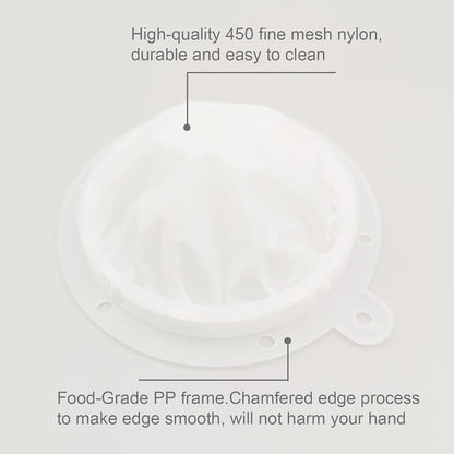 8.4in 80 Mesh Big Nylon Mesh Filter Ultra-Fine Sieve Sediments Strainer PP Frame for Straining Juice,Honey,Tea