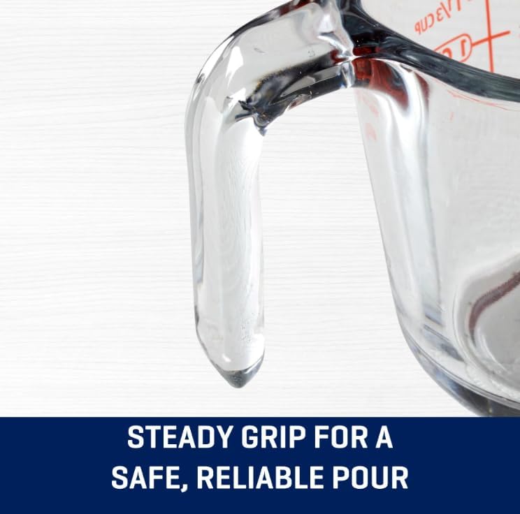 1-Cup Glass Measuring Cup For Baking and Cooking, Dishwasher, Freezer, Microwave, and Preheated Oven Safe, Essential Kitchen Tools