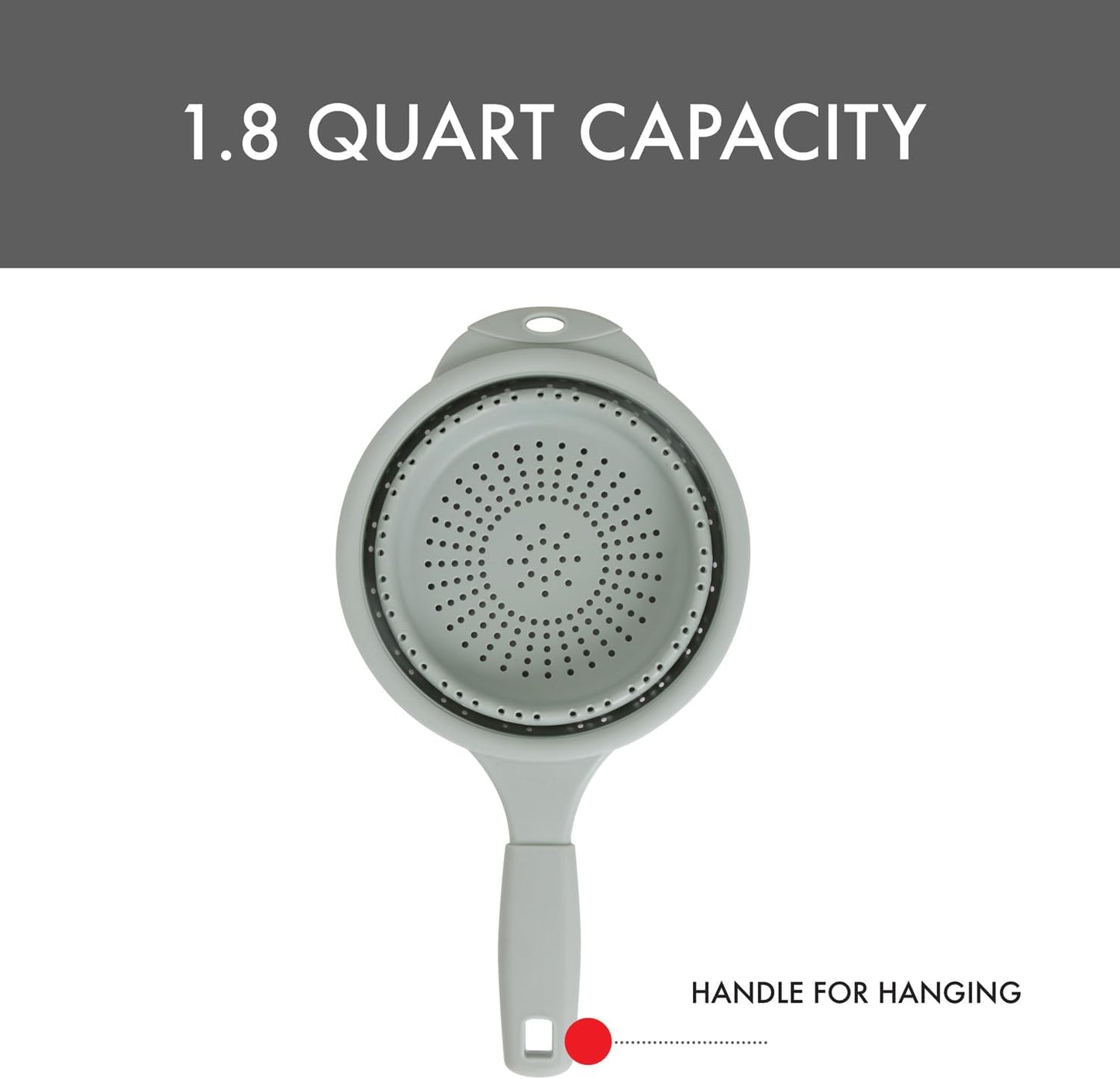 Dexas 10" Collapsible Silicone Colander in Cream, Kitchen Strainer with Handles, 15.1 Cup Capacity | BPA-Free, Heat-Resistant, Space-Saving Kitchen Tool