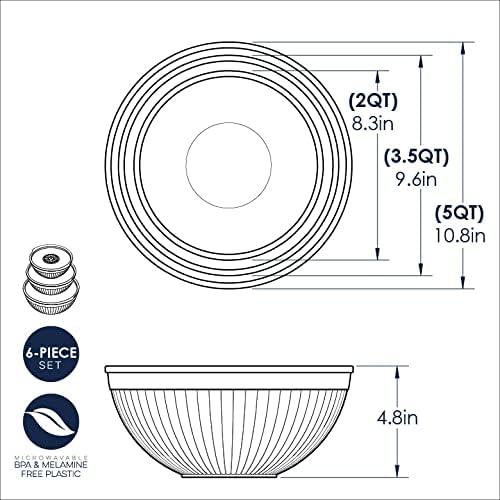 Nordic Ware Prep and Serve Mixing Bowls Set, 3-Piece, Earth-Tones