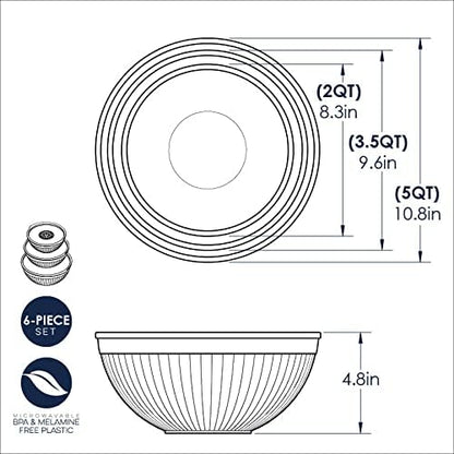 Nordic Ware Prep and Serve Mixing Bowls Set, 3-Piece, Earth-Tones
