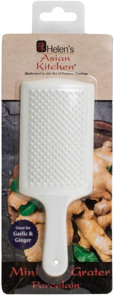 Helen’s Asian Kitchen Professional Kitchen Porcelain Ginger Grater Bowl – Multi-Purpose Fine Grater with Spout, Ideal for Grating Ginger, Nutmeg, Radish, Cheese, and Chocolate. Dishwasher Safe