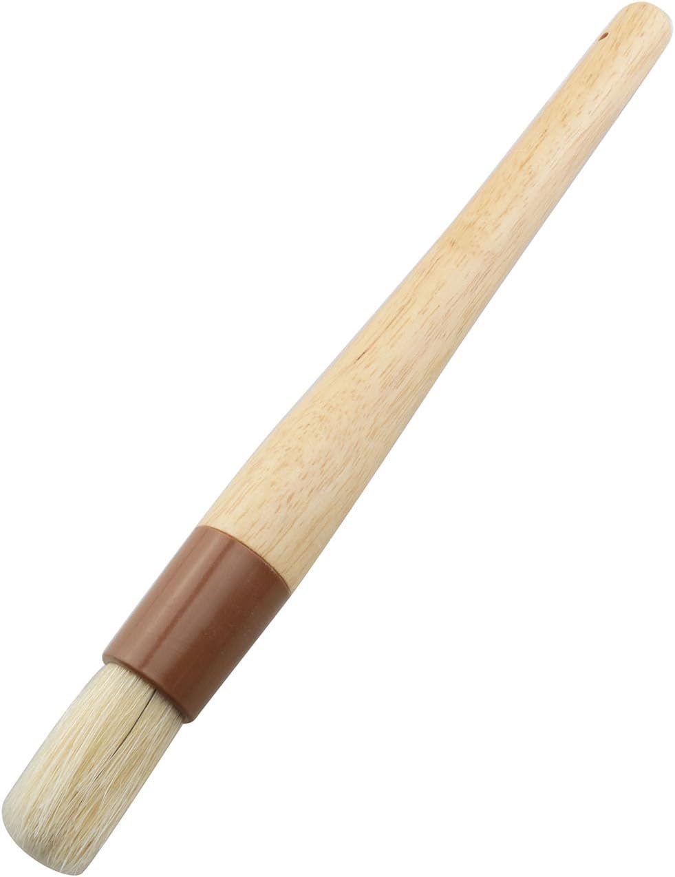 TAODAN Round Natural Boar Bristle Cake/Biscuit/Oil Brush Kitchen Baking Tool for Spreading Marinades/Sauces/Butter