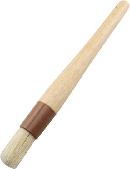 TAODAN Round Natural Boar Bristle Cake/Biscuit/Oil Brush Kitchen Baking Tool for Spreading Marinades/Sauces/Butter