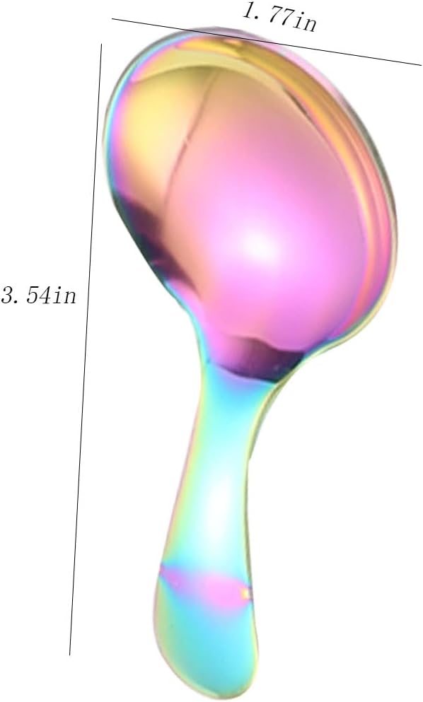 6 Pcs Stainless Steel Mini Spoon Short Handle Small Round Suitable For Dessert, Tea, Coffee, Cake, Sugar, Ice Cream Coffee Tea Spoon. (Silver A)