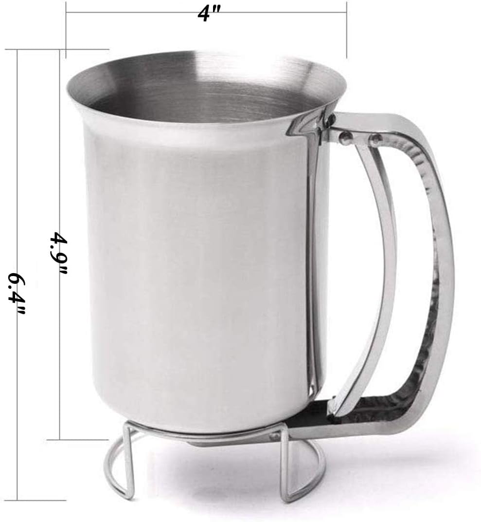 Stainless Steel Pancake Cupcake Batter Dispenser - Great for Cupcakes Belgian Waffles Crepes Muffin Baking (800ml)