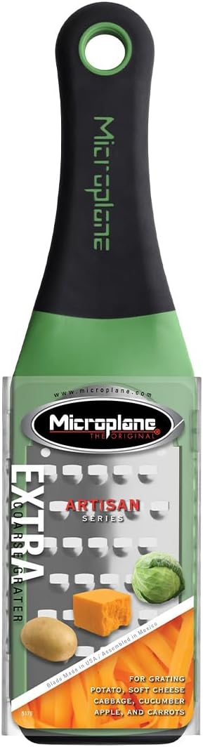 Microplane Artisan Series Cheese Grater and Zester (Extra Coarse, White)