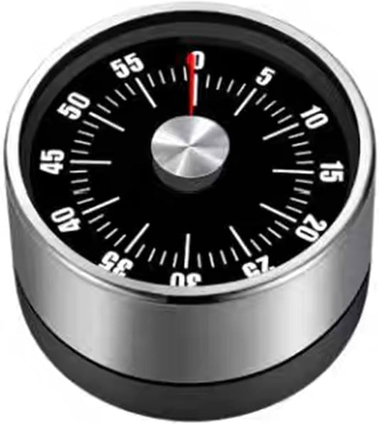 Digital Kitchen Timer for Cooking, Loud Alarm, Magnetic Back, Black and Silver (darkblack-t)