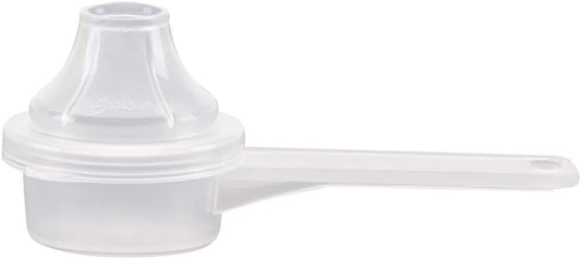 7.5cc Measuring Scoop with Attached Funnel (1/2 Tablespoon / 7.5mL) - No-Spill Powder Dispenser Spoon for Pre-Workout, Supplements, Spices, and Travel, Opaque 1-Pack