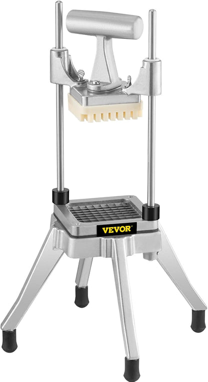 VEVOR French Fry Cutter, Ergonomic Potato Slicer with 3 Blades (1/2", 3/8", 1/4") & Juicer Plate, Easy-Replace Vegetable Chopper Dicer for Carrot, Onion, Lemon, Ideal for Home & Commercial Kitchens