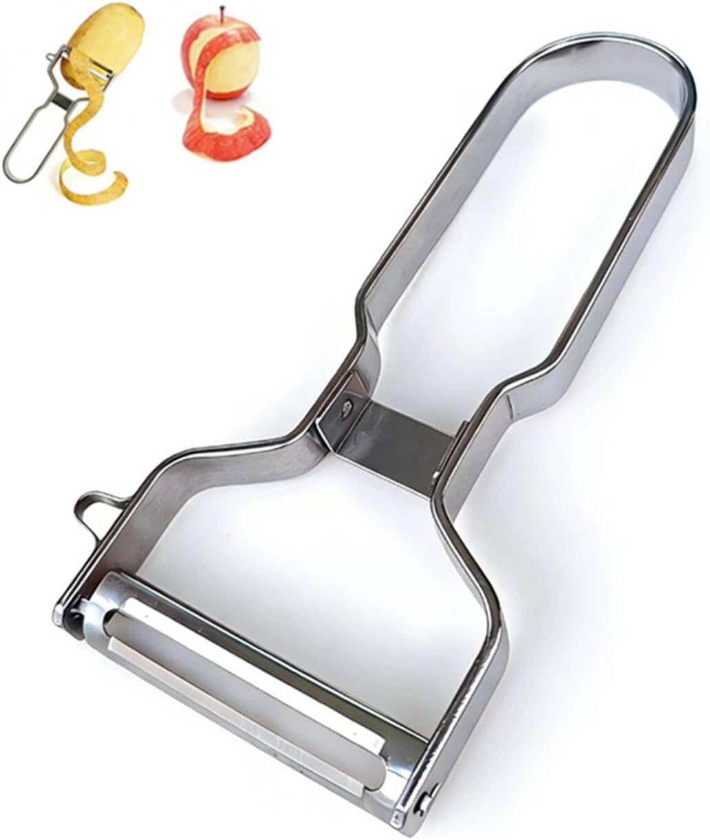 Y Stainless Steel Vegetable Peeler for Kitchen, All Metal Apple Potato Peeler with Eyes Remover, 90° Swivel Sharp Double-Sided Blade, Fruit Carrot Peeler