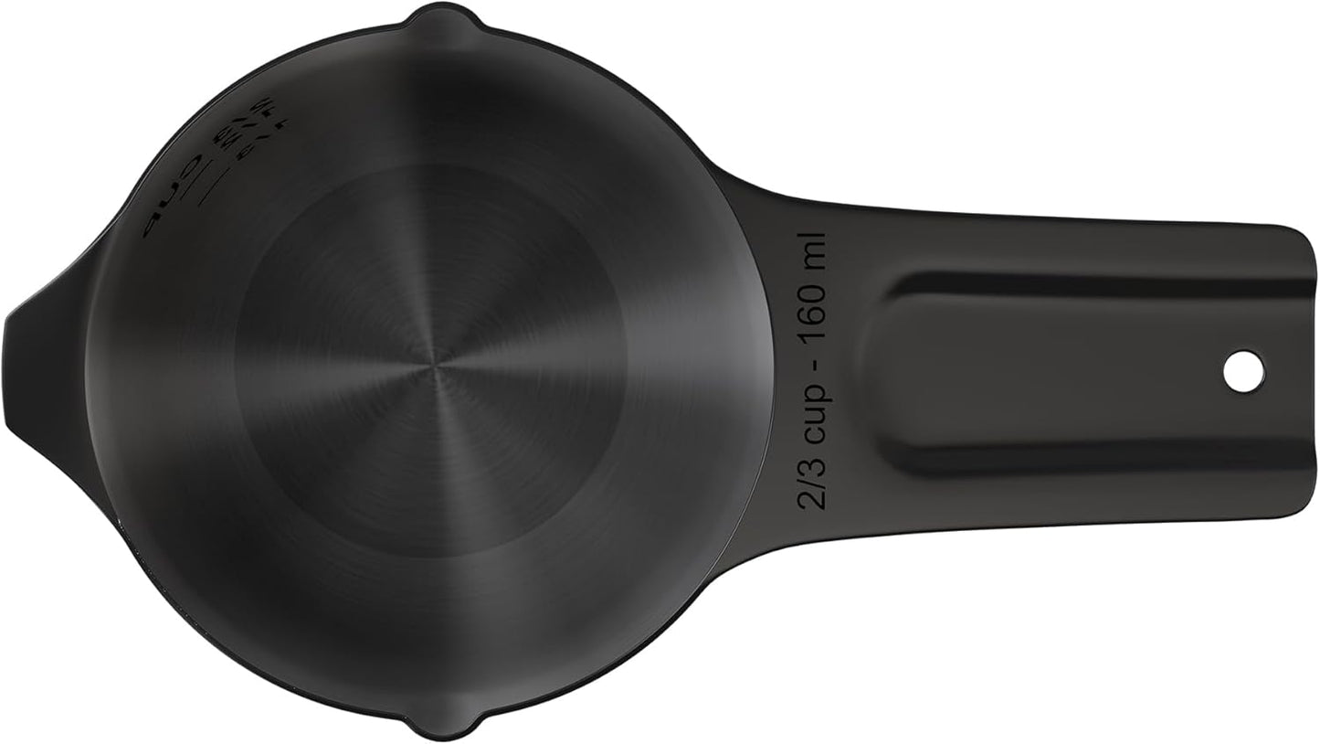 Color Up 2 Cup Measuring Cup, 480ml Stainless Steel Metal, Easy-Pour Spouts, Engraved Markings, Flat Base, Dishwasher Safe, for Dry and Liquid Ingredients