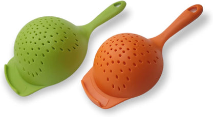 Handy Housewares 2 Piece Colander Set - Nesting Mini Colanders for Berries, Pasta, Veggies (1 Set)