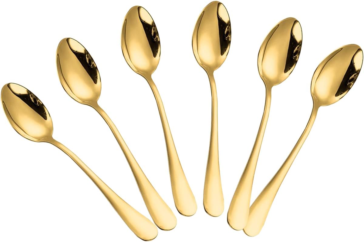 Wesdxc56 Demitasse Espresso Spoons, Mini Coffee Spoon, 4.7 Inches Stainless Steel Small Spoons for Dessert, Set of 6