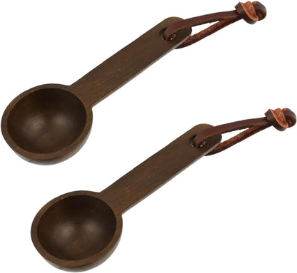 30ml Wood Measuring Spoon and Scoop Wooden Tablespoon 30ml Measuring Scoop 2 TBSP Retro Coffee Spoons for Dry Ingredients Ground Tea Spice (Wood Color, 2TBSP)