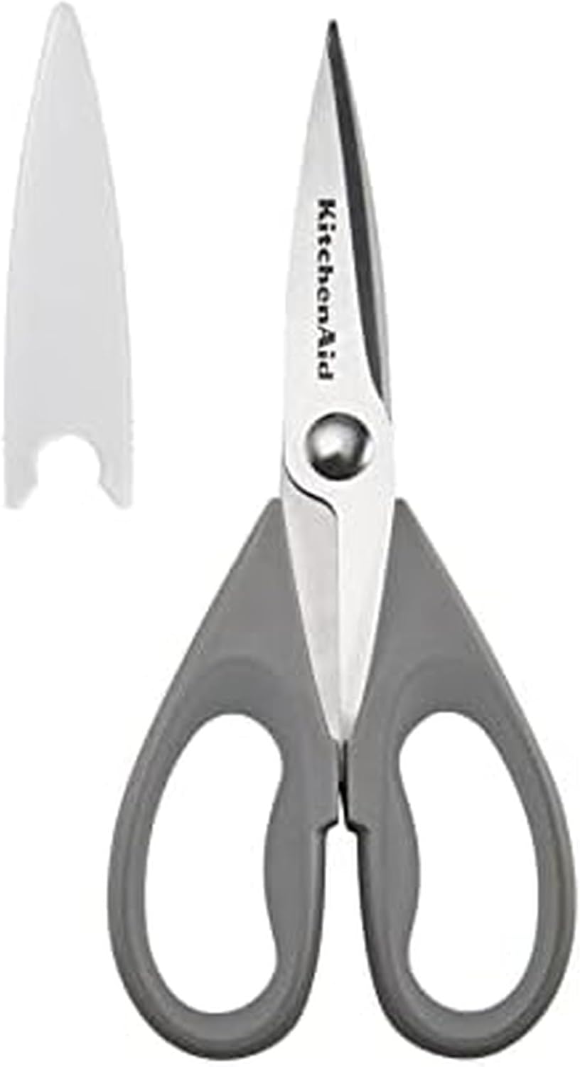 KitchenAid Multipurpose Shear Set, Versatile Scissors with Nutcracker, Bottle Opener, Ergonomic Handles with Protective Blade Covers, 2 Piece