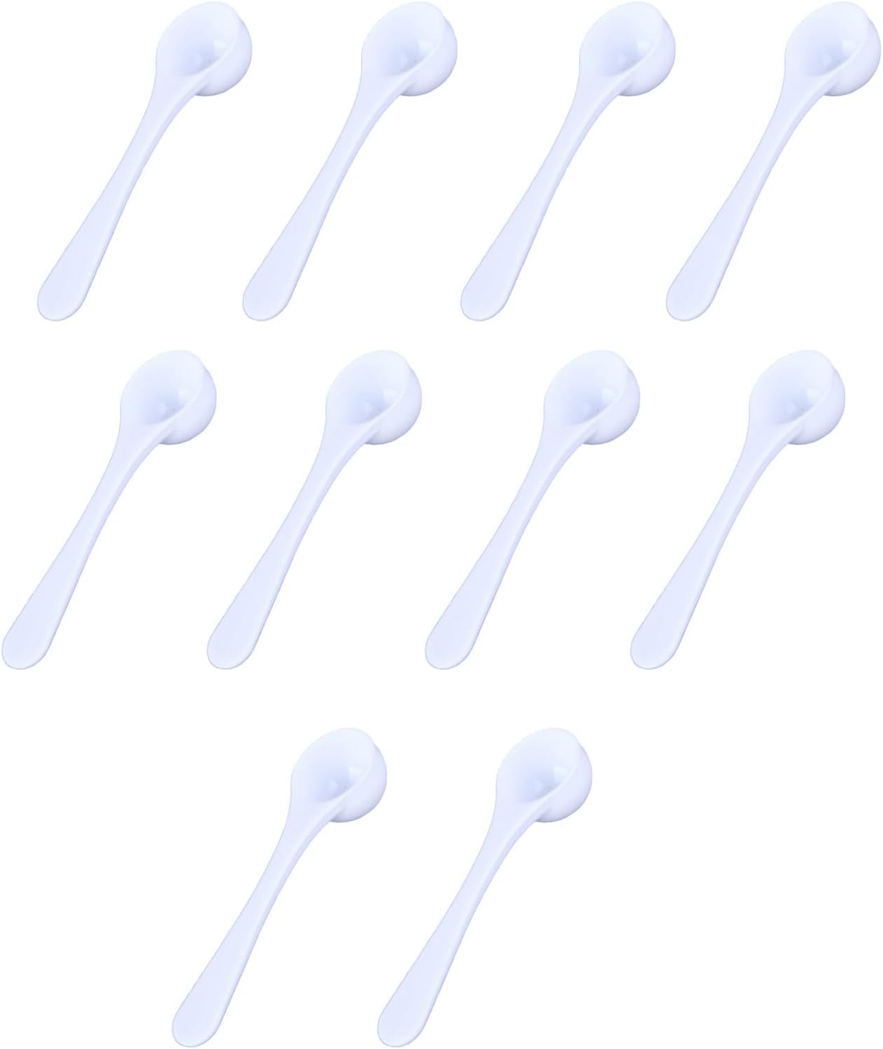 10Pack Teaspoon Measuring Spoons - Bulk Plastic Scoops for Coffee, Spice Jars - Accurate Measure for Cooking and Baking - 5 ml Capacity