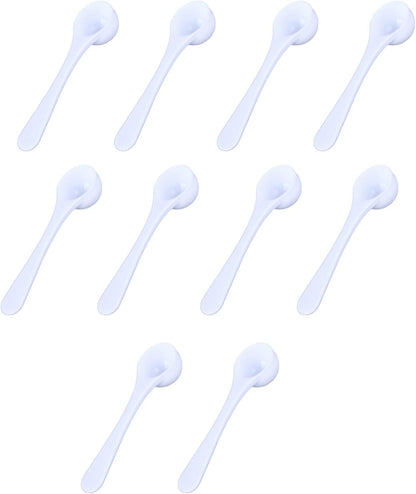 10Pack Teaspoon Measuring Spoons - Bulk Plastic Scoops for Coffee, Spice Jars - Accurate Measure for Cooking and Baking - 5 ml Capacity