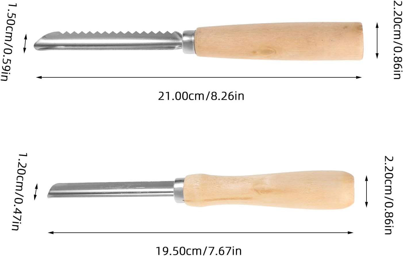 2pcs Fruit Core Remover Set with Serrated and Smooth Corers for Cherry Peach Pear Pit Removal Multifunctional Kitchen Tool Portable 8.26 Inch