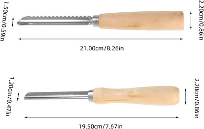 2pcs Fruit Core Remover Set with Serrated and Smooth Corers for Cherry Peach Pear Pit Removal Multifunctional Kitchen Tool Portable 8.26 Inch