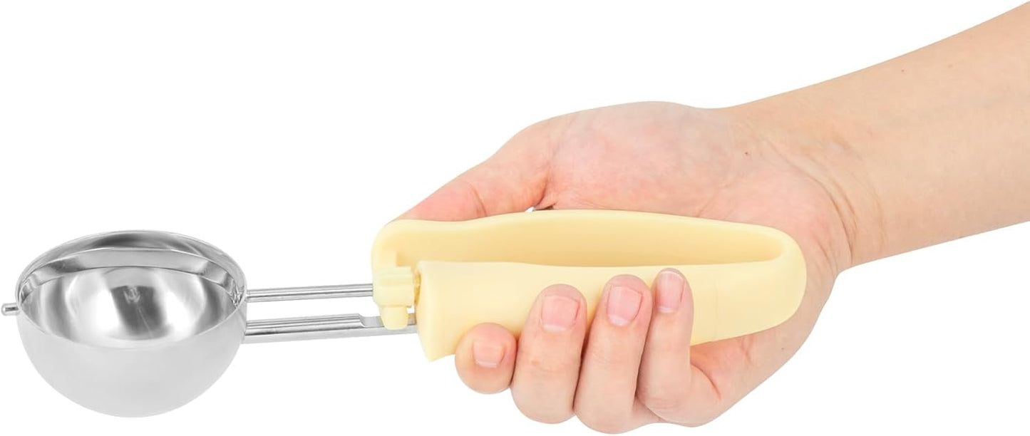 Restaurantware Ice Cream Scoop 1 Case 3.75 oz Stainless Steel Portioner Commercial Kitchen Tool Comfortable Grip Dishwasher-Safe Ambidextrous Handle