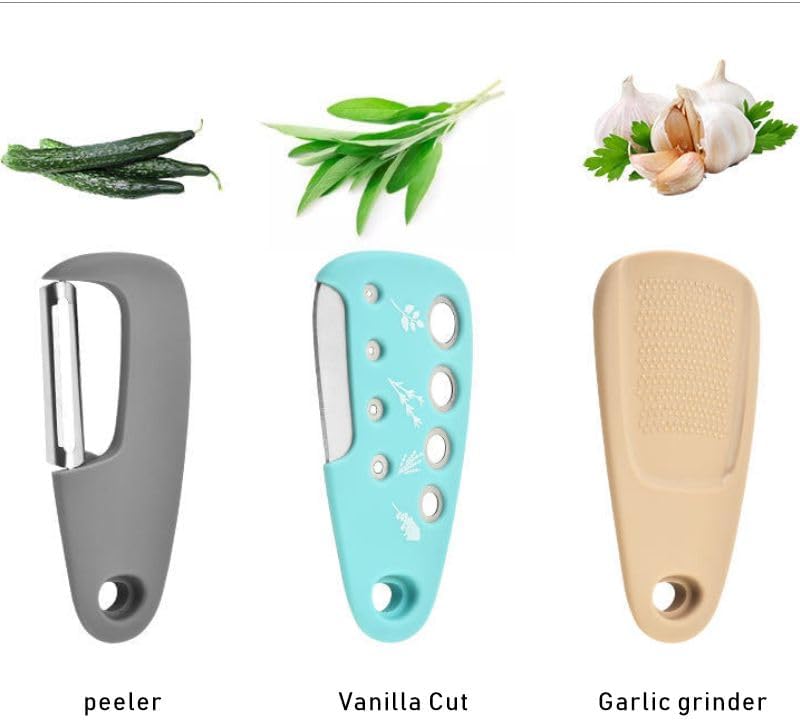 6-Piece Kitchen Gadget Set, Multi-Function Tools with Grater, Peeler, Pizza Cutter, Herb Stripper, Bottle Opener