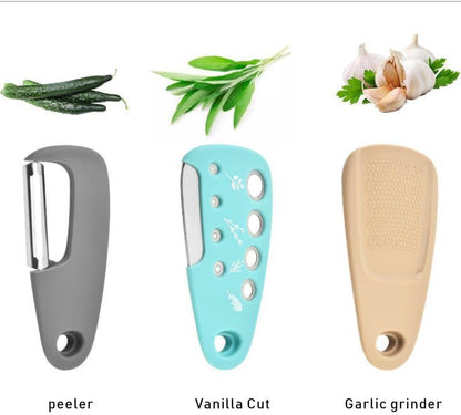6-Piece Kitchen Gadget Set, Multi-Function Tools with Grater, Peeler, Pizza Cutter, Herb Stripper, Bottle Opener