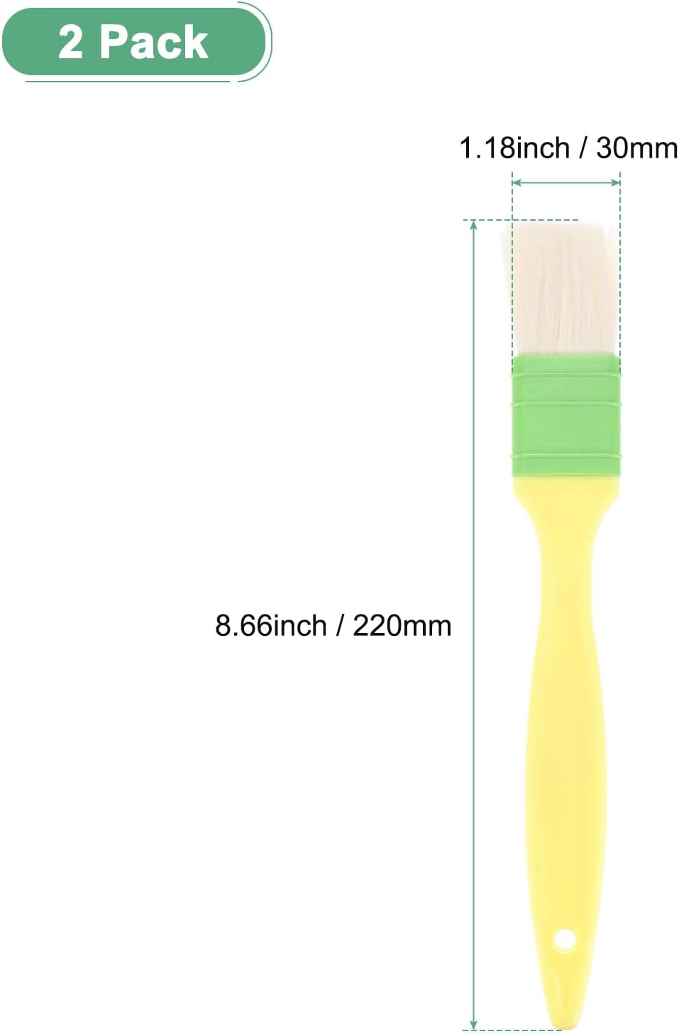 M METERXITY 2-Pack Pastry Brush, Wool Basting Baking BBQ Oil Brush for Cooking/Barbecue/Kitchen [3"]