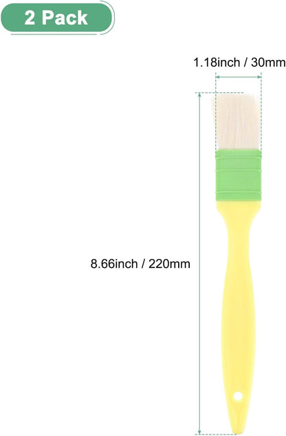 M METERXITY 2-Pack Pastry Brush, Wool Basting Baking BBQ Oil Brush for Cooking/Barbecue/Kitchen [3"]