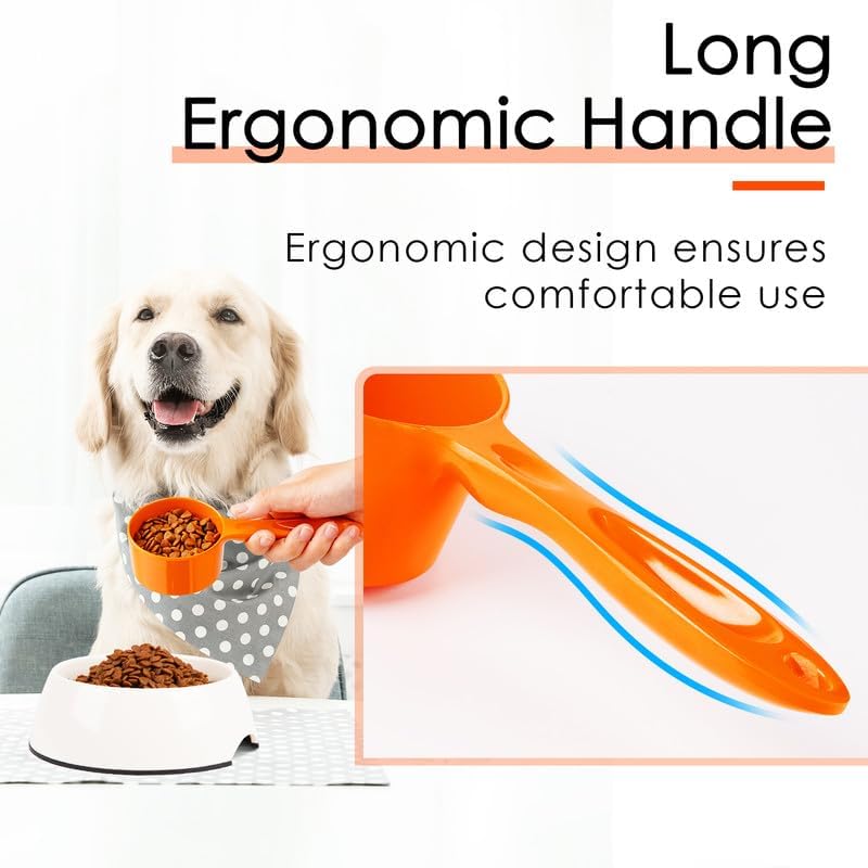 SUPERDESIGN 1 Cup Dog Food Scoop for Container Melamine Measuring Scoop for Dogs Cats Birds and Rabbits Pet Food Feeding Scoop Dishwasher Safe - Yellow